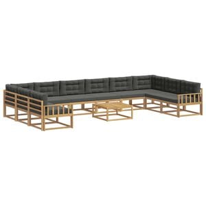 vidaXL Ensemble de canap&eacute;s d'ext&eacute;rieur 11 pc Blanc et anthracite