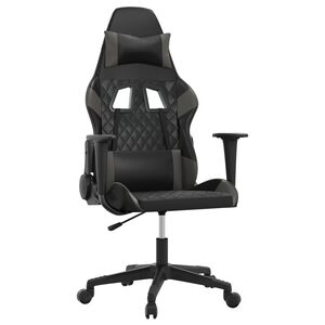 vidaXL Chaise de jeu Noir et gris Similicuir