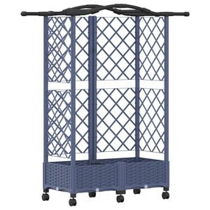 vidaXL Lit &Eacute;lev&eacute; avec Treillis et Toit Gris 124 x 40 x 129 cm PP