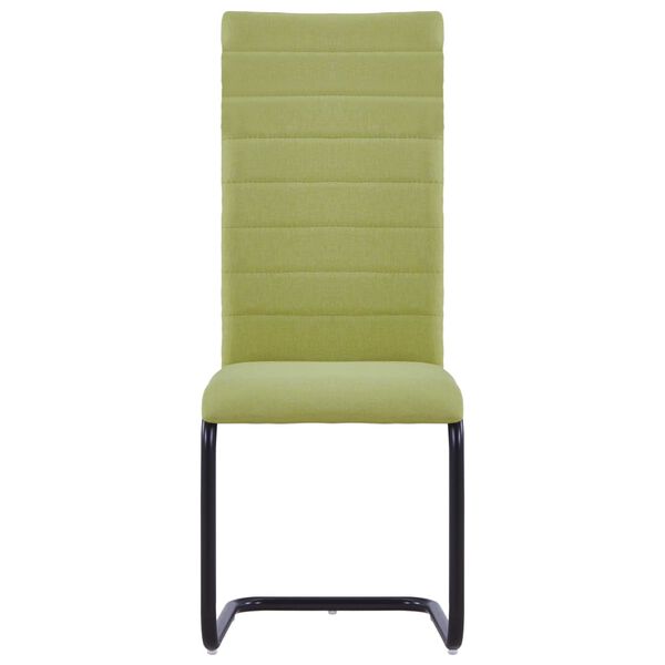 vidaXL Chaises à manger cantilever lot de 2 vert tissu
