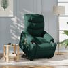 vidaXL Fauteuil inclinable de massage Vert foncé Tissu