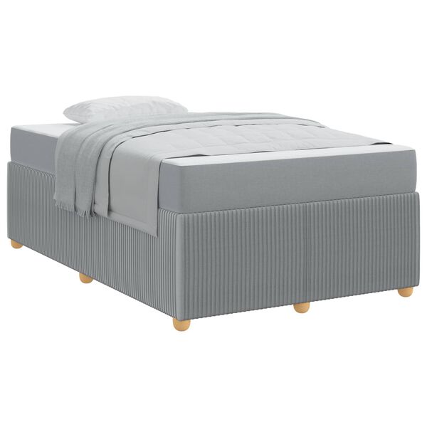 vidaXL Cadre de lit avec matelas Gris clair 120 x 200 cm tissu