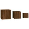 vidaXL Tables d'appoint 3 pcs Chêne marron Bois d'ingénierie