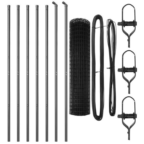 vidaXL Cl&ocirc;ture avec poteau Gris 1,4 x 10 m Acier et PVC