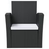 vidaXL Salon de jardin 16 pcs avec coussins R&eacute;sine tress&eacute;e Noir