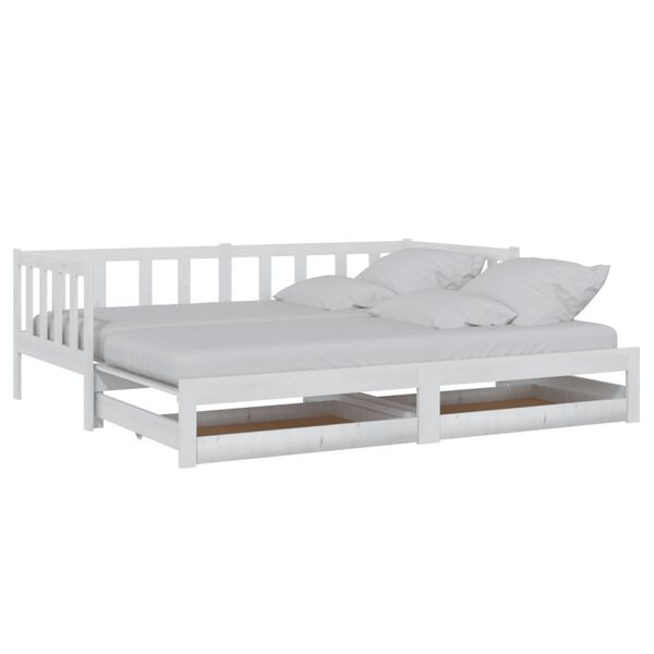 vidaXL Lit coulissant sans matelas 2x(90x200) cm blanc