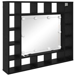 vidaXL Armoire Miroir Ch&ecirc;ne noir 91 x 15 x 76,5 cm Bois d'ing&eacute;nierie