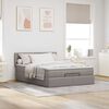 vidaXL Lit ottoman avec matelas et LED taupe 140x200 cm tissu