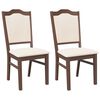 vidaXL Chaises de salle &agrave; manger avec coussins (2 pcs) bois massif marron caoutchouc