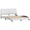 vidaXL Cadre de lit sans matelas Hvar blanc 160x200 cm similicuir
