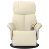 vidaXL Fauteuil inclinable de massage et repose-pieds cr&egrave;me similicuir