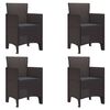 vidaXL Chaise de jardin 4 pc Marron Polypropyl&egrave;ne