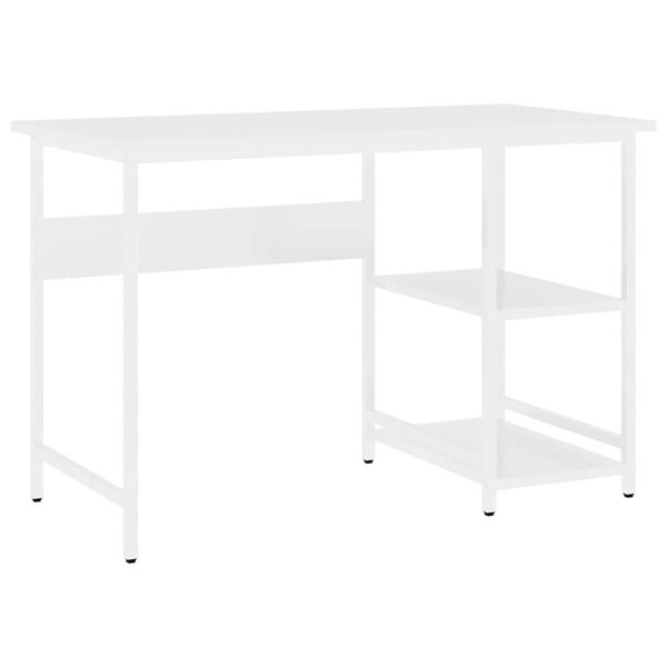 vidaXL Bureau d'ordinateur Blanc 105x50x72 cm MDF et m&eacute;tal