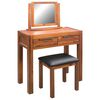 vidaXL Coiffeuse avec tabouret et miroir Bois d'acacia massif