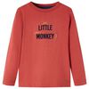 T-shirt enfants &agrave; manches longues rouge br&ucirc;l&eacute; 92