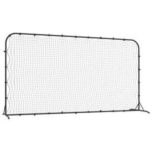 vidaXL Filet de rebond de football noir 366x90x183 cm PEHD