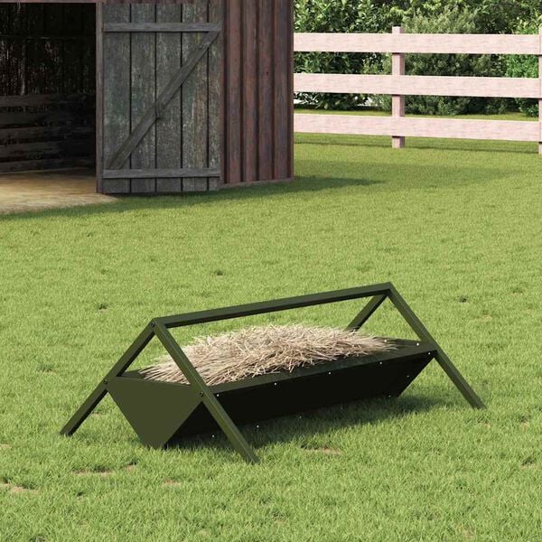 vidaXL Trough d'alimentation pour le bétail Vert olive