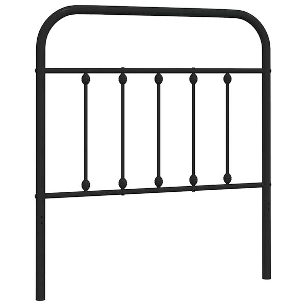 vidaXL T&ecirc;te de lit m&eacute;tal noir 80 cm