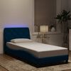 vidaXL Cadre de lit avec LED sans matelas bleu 80x200 cm velours