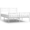 vidaXL Cadre de lit m&eacute;tal sans matelas et pied de lit blanc 120x200 cm