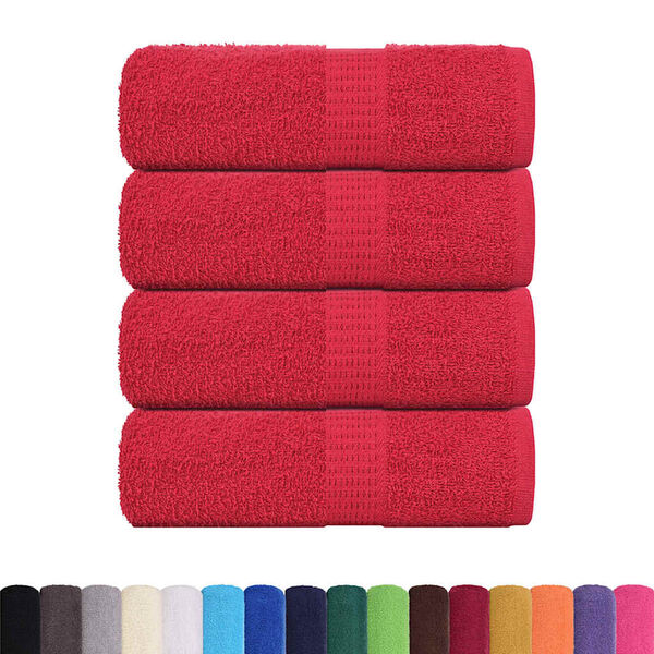 vidaXL Serviettes de toilette FROGN 4 pièces Rouge 30x30 cm 360 g/m²