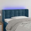 vidaXL T&ecirc;te de lit &agrave; LED Bleu fonc&eacute; 83x16x78/88 cm Velours