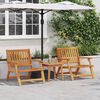 vidaXL Chaise de jardin 3 pcs Marron Bois d'Acacia Massif