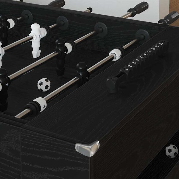vidaXL Table de Foosball Ch&ecirc;ne Noir 146,5 x 74 x 85 cm