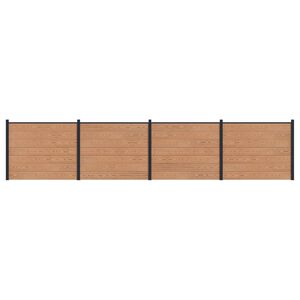 vidaXL Panneau de cl&ocirc;ture 4 pcs WPC et Aluminium Marron