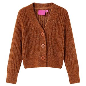 Cardigan pour enfants tricot&eacute; cognac 92