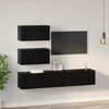 vidaXL Ensemble meuble TV 4 pcs Ch&ecirc;ne noir Bois d'ing&eacute;nierie