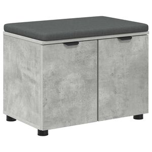 vidaXL Banc d'entr&eacute;e avec coussin Gris B&eacute;ton 60 x 38 x 46 cm