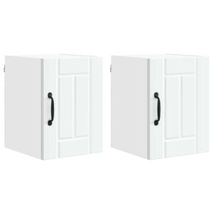 vidaXL Meuble mural LUCCA 2 pc Blanc Bois d'ing&eacute;nierie