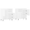 vidaXL Buffets 2 pcs blanc bois d'ing&eacute;nierie
