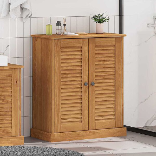 vidaXL Armoire de salle de bain avec porte VIGO Marron et Marron Miel