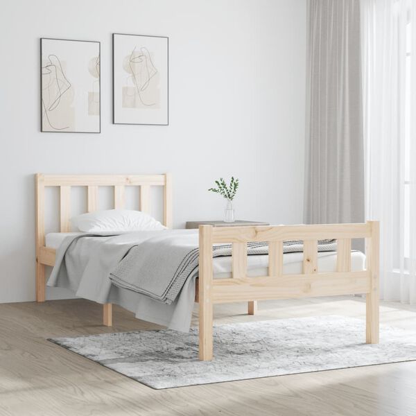 vidaXL Cadre de lit sans matelas 90x190 cm bois massif