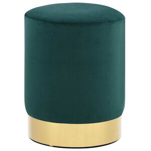 vidaXL Tabouret Vert fonc&eacute; et dor&eacute; Velours 28 x 36 cm