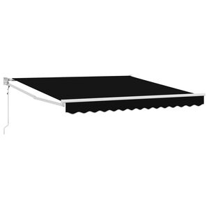 vidaXL Auvent R&eacute;tractable Noir 350 x 250 cm tissu