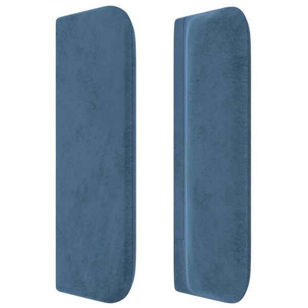 vidaXL T&ecirc;te de lit avec oreilles Bleu fonc&eacute; 163x16x78/88 cm Velours