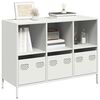 vidaXL Buffet blanc 101,5x39x73,5 cm acier lamin&eacute; &agrave; froid