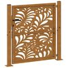 vidaXL Portail de jardin 100x100 cm en acier patin&eacute; motif vagues