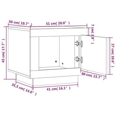 vidaXL Table basse Chêne marron 51x50x45 cm Bois d'ingénierie