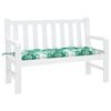 vidaXL Coussin de banc de jardin motif de feuilles 120x50x7 cm
