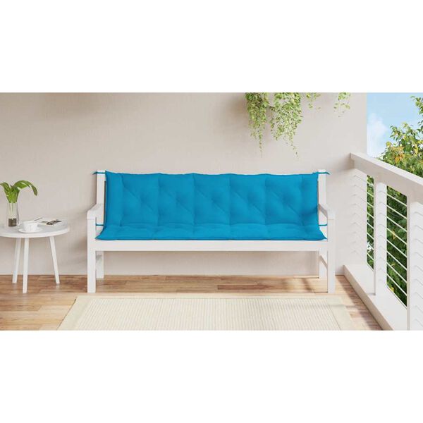 vidaXL Coussin de banc de jardin bleu clair tissu oxford