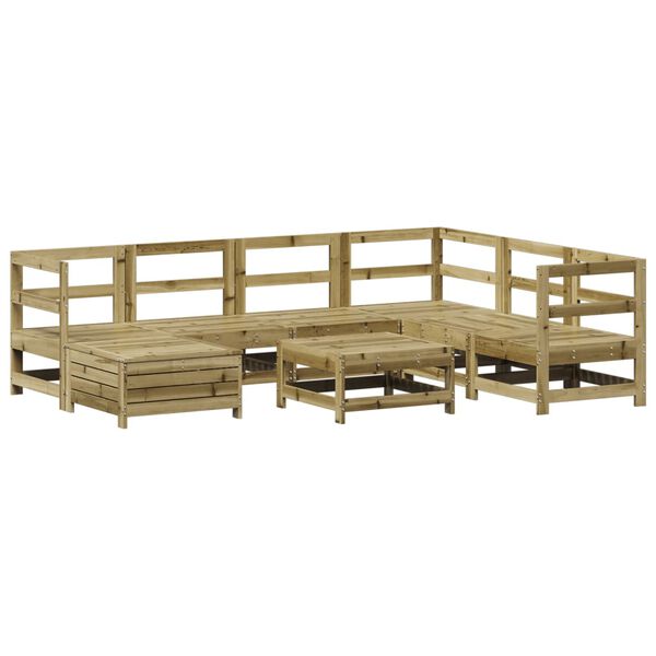 vidaXL Salon de jardin 8 pcs bois de pin impr&eacute;gn&eacute;