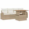 vidaXL Ensemble de canap&eacute; de jardin 5 pc Beige Poly rotin