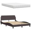 vidaXL Lit avec matelas Hanko marron fonc&eacute; 140x200 cm tissu