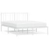 vidaXL Cadre de lit m&eacute;tal sans matelas et t&ecirc;te de lit blanc 120x190 cm