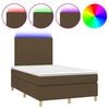 vidaXL Sommier &agrave; lattes de lit matelas et LED Marron fonc&eacute; 120x200 cm