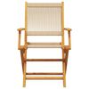 vidaXL Ensemble &agrave; manger de jardin 5pcs beige polypropyl&egrave;ne et bois